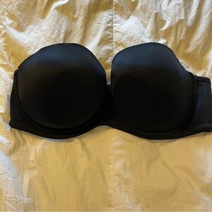 Cacique Black Bra Underwire, Padded, Soft Cup, Strapless Bra